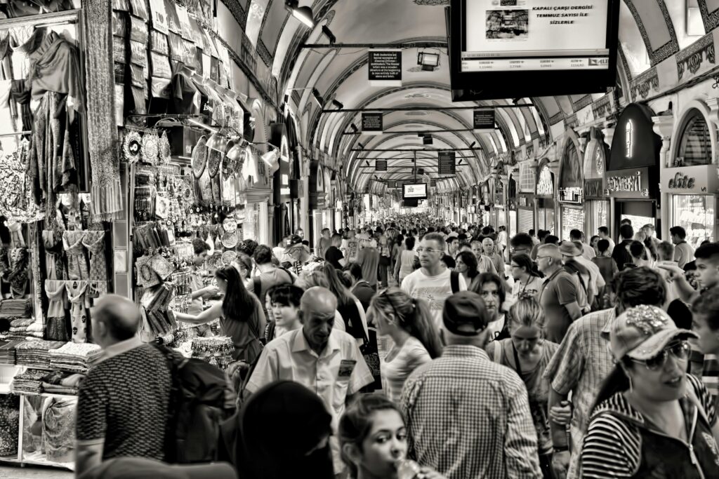 crowded place depicting bystander effect.